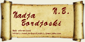 Nadja Borđoški vizit kartica